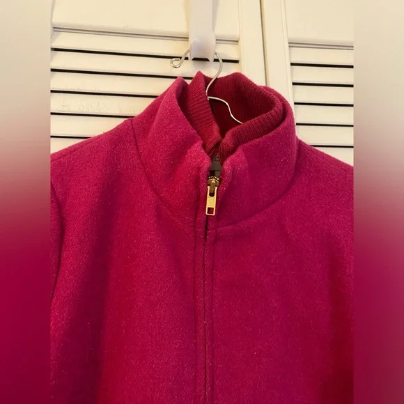 J Crew Village Coat 4 Zip Up Pink Wool Blend Jacket Mock Neck Collar Classic - Picture 5 of 16